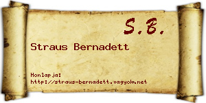 Straus Bernadett névjegykártya